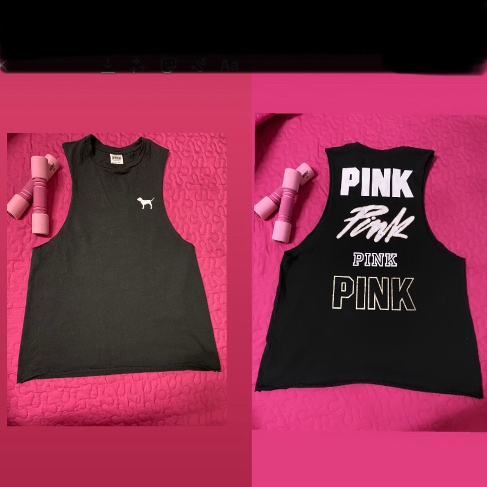 VICTORIA SECRET PINK TANK TOP Black